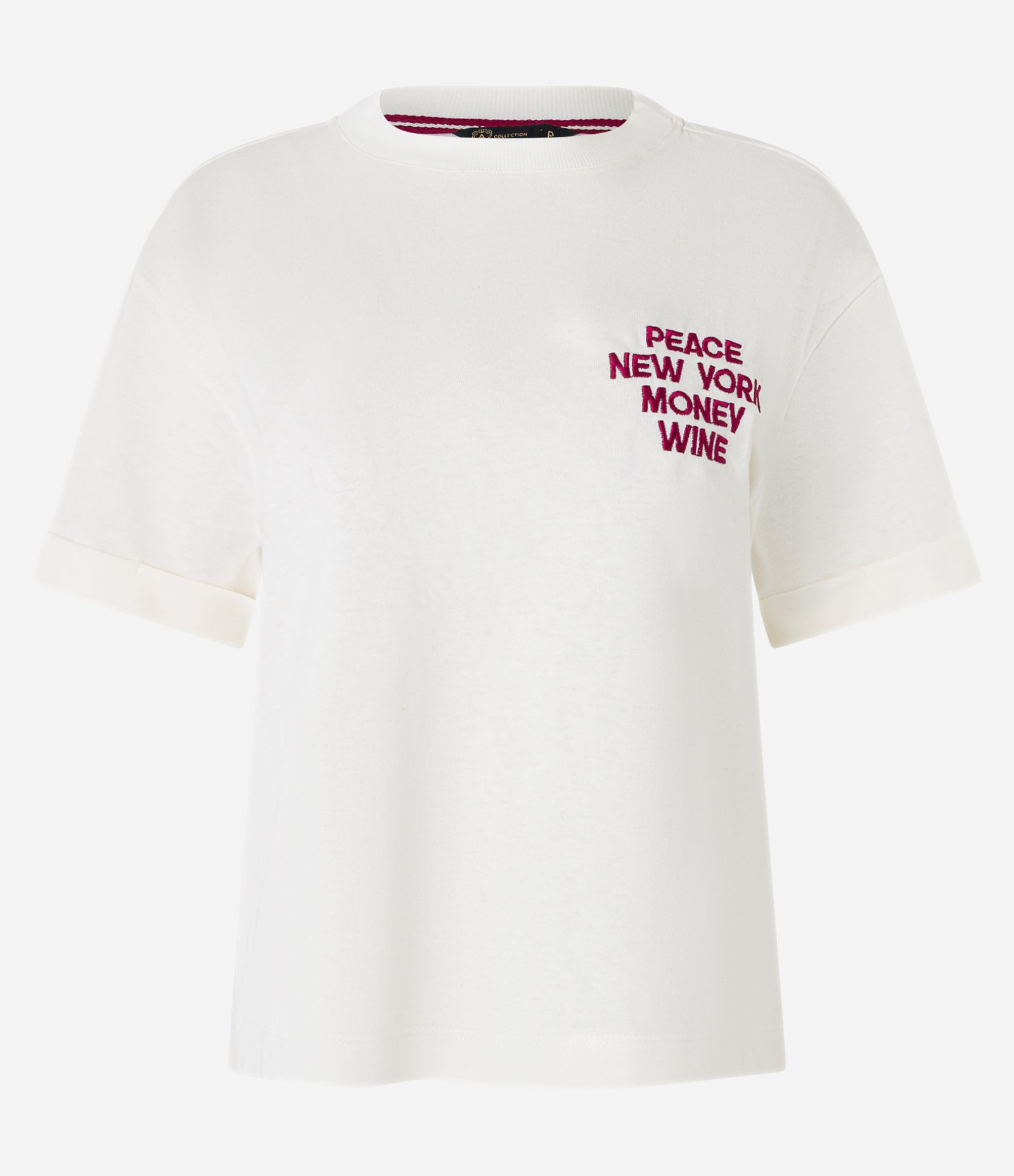 Camiseta Boxy em Algodão com Bordado New York Branco 5