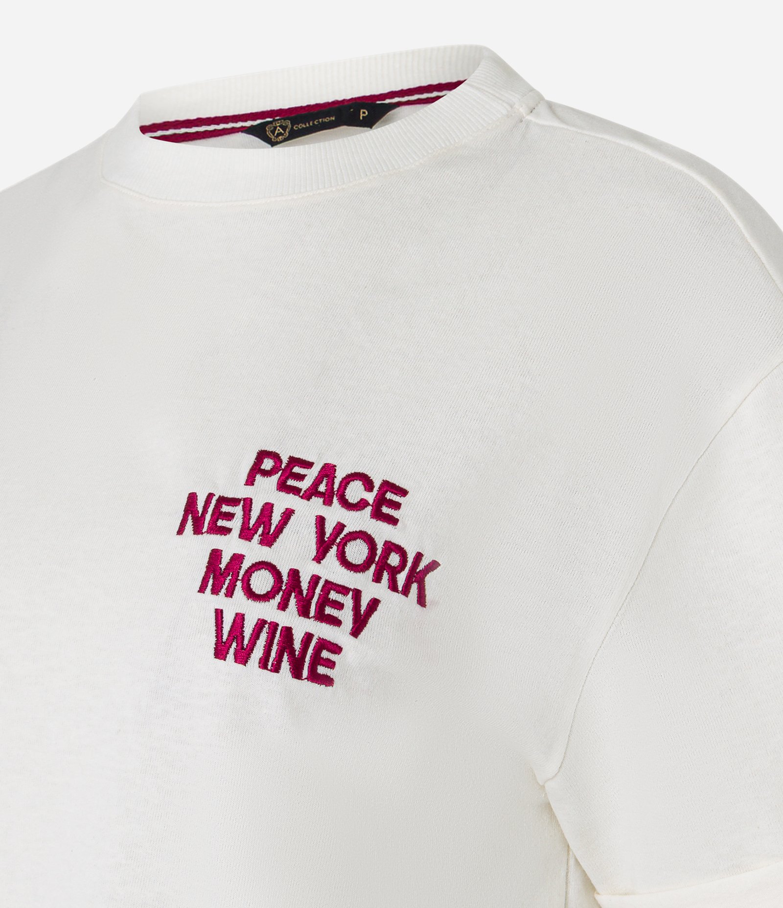 Camiseta Boxy em Algodão com Bordado New York Branco 6