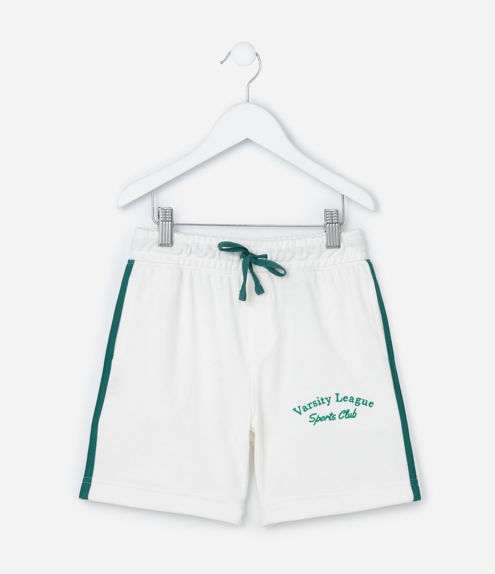 Bermuda Infantil com Detalhes Contrastantes - Tam 5 a 14 Anos Branco 1