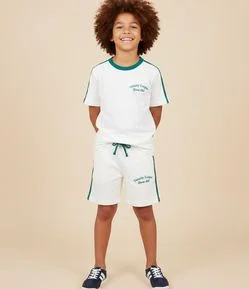 Bermuda Infantil com Detalhes Contrastantes - Tam 5 a 14 Anos