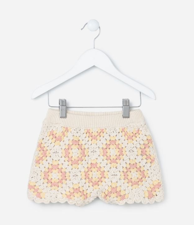 Short Infantil com Efeito Crochê - Tam 1 A 5 Anos