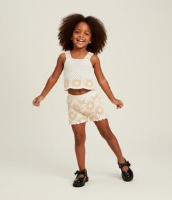 Short Infantil com Efeito Crochê - Tam 1 A 5 Anos