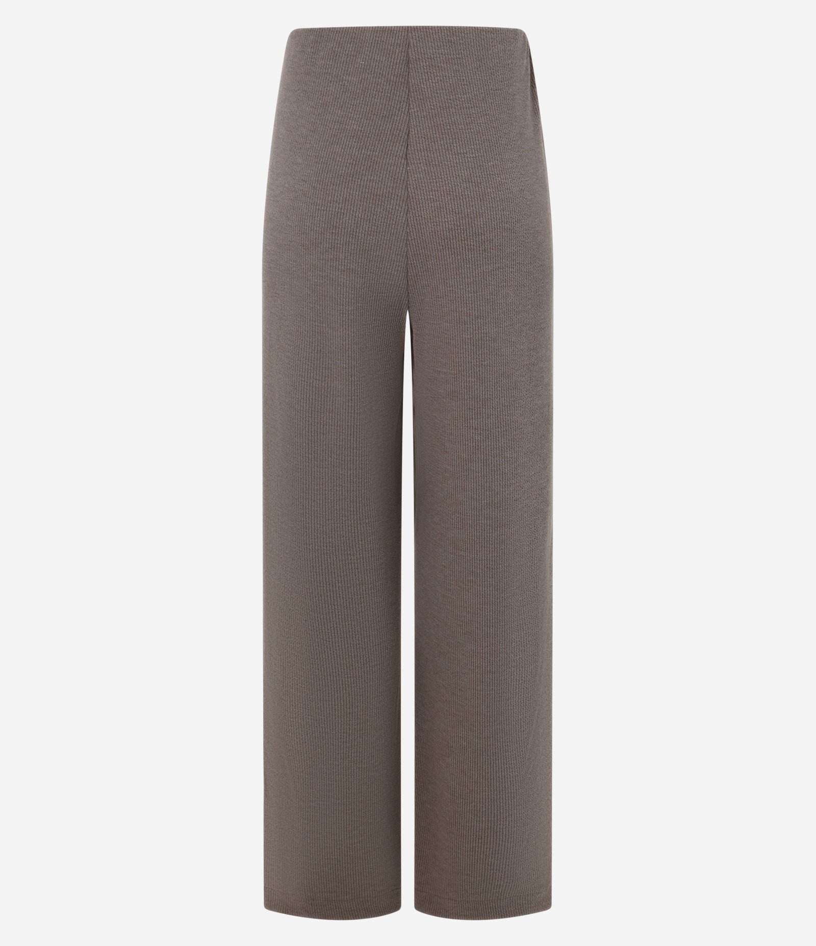 Calça Pantalona Canelada em Anarruga com Frisos Texturizados Marrom 7