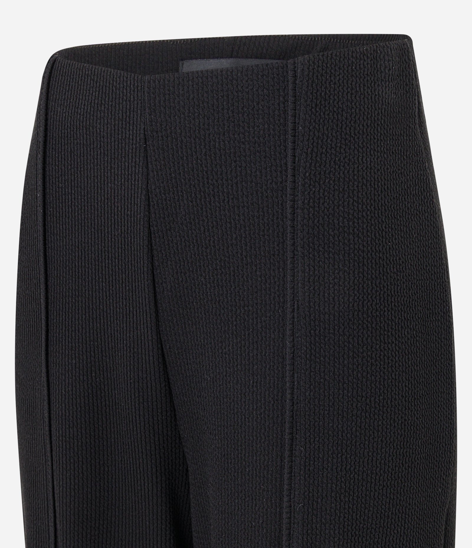 Calça Pantalona Canelada em Anarruga com Frisos Texturizados Preto 6