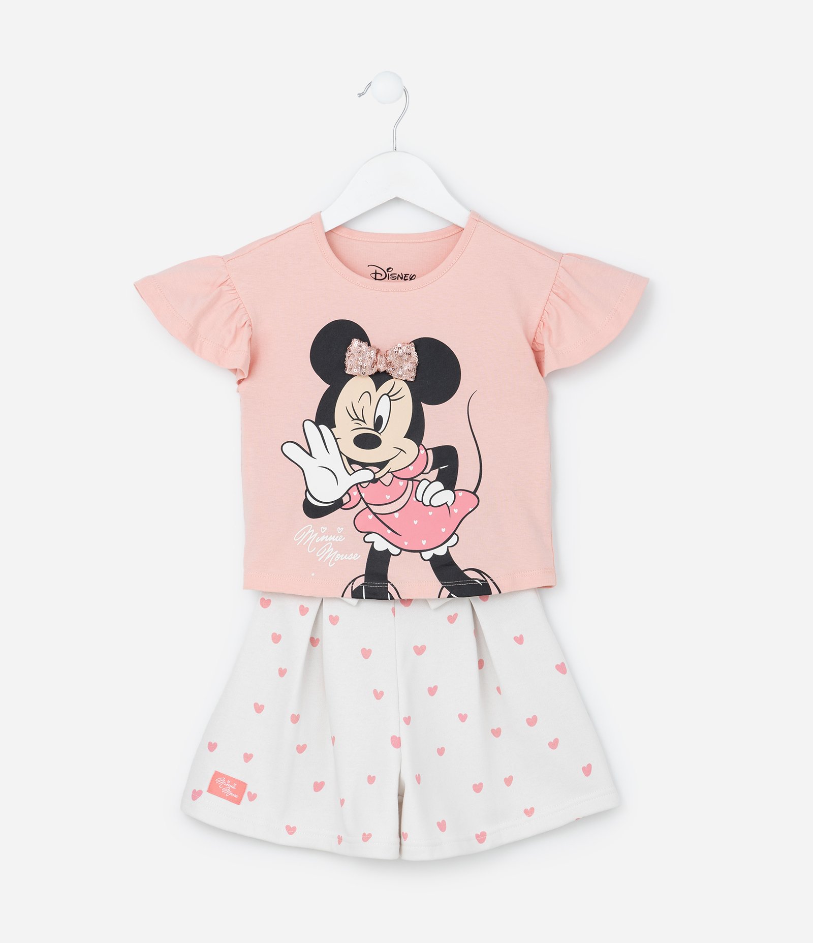 Conjunto Infantil com Estampa Minnie - Tam 1 a 6 Anos Rosa/Branco 1