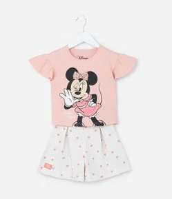 Conjunto Infantil com Estampa Minnie - Tam 1 a 6 Anos