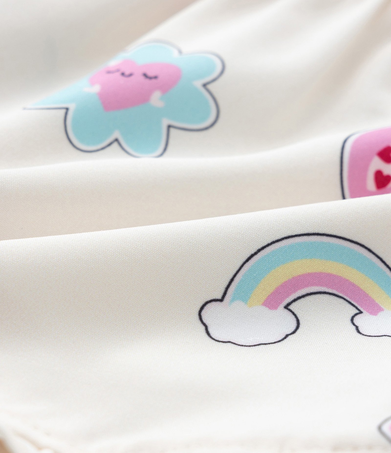 Short Infantil com Babados e Estampa Divertida - Tam e 1 a 6 Anos Bege 3