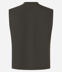 Blusa sem Manga em Algodão com Detalhe Franzido no Ombro