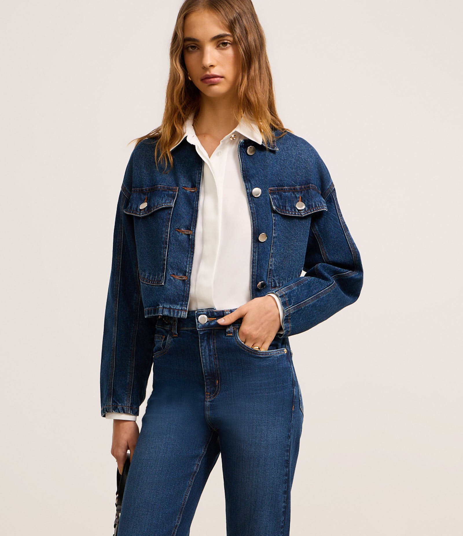 Calça Reta Jeans Comfort com Grilhão no Cós Azul 2