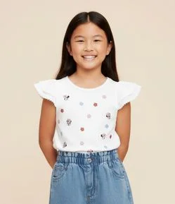Blusa Infantil com Babadinho e Estampa Minnie - Tam 1 a 5 Anos
