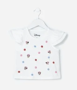 Blusa Infantil com Babadinho e Estampa Minnie - Tam 1 a 5 Anos