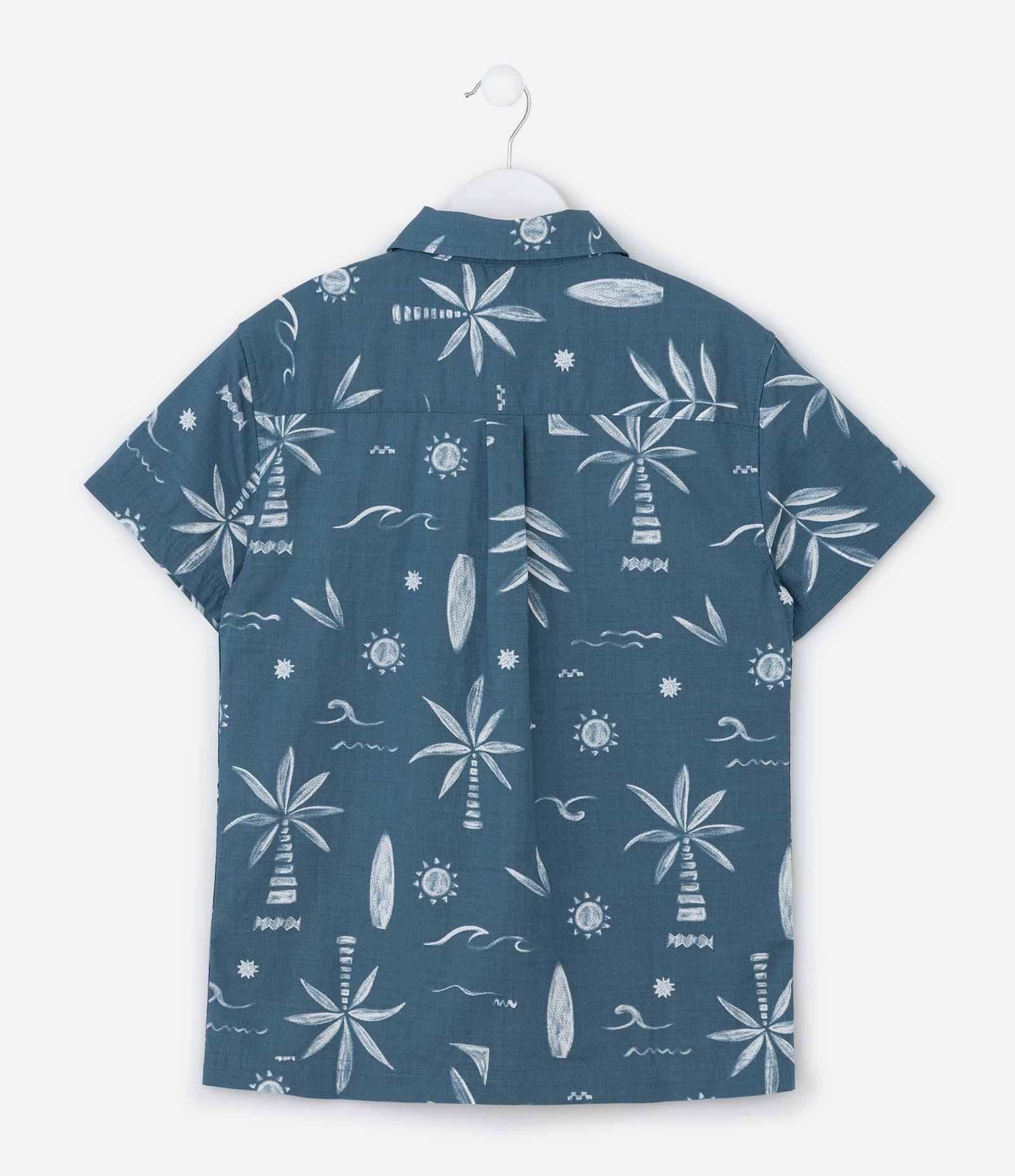 Camisa Infantil em Flanela com Estampa Tropical - Tam 5 a 14 Anos Azul 2