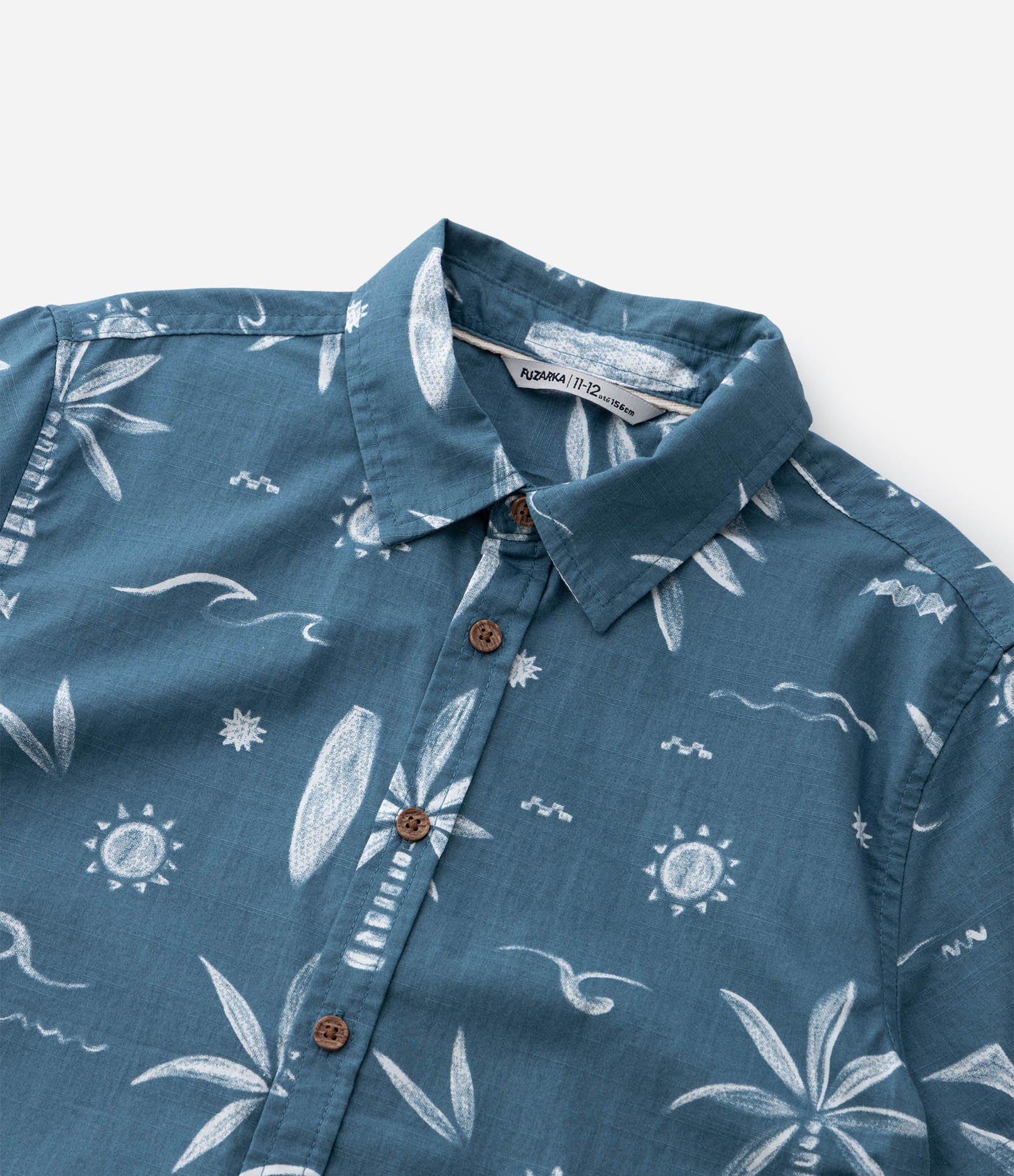 Camisa Infantil em Flanela com Estampa Tropical - Tam 5 a 14 Anos Azul 6