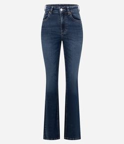 Calça Boot Cut em Jeans com Bolsos Lapela