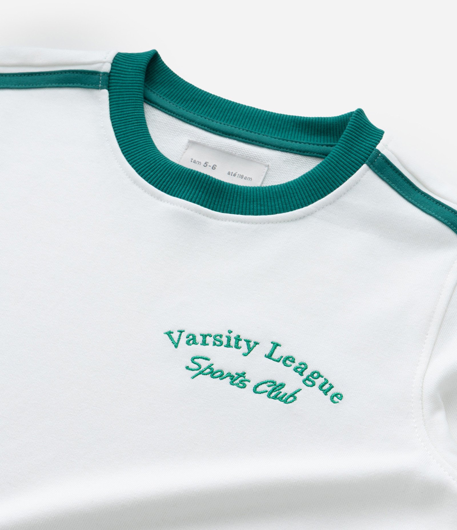 Camiseta Infantil com Listras Contrastantes - Tam 5 a 14 Anos Branco 5