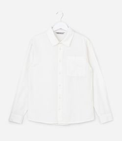 Camisa Infantil em Algodão com Linho Texturizada - Tam 5 a 14 Anos