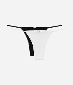 Kit 02 Calcinhas String Texturizadas com Fio Duplo