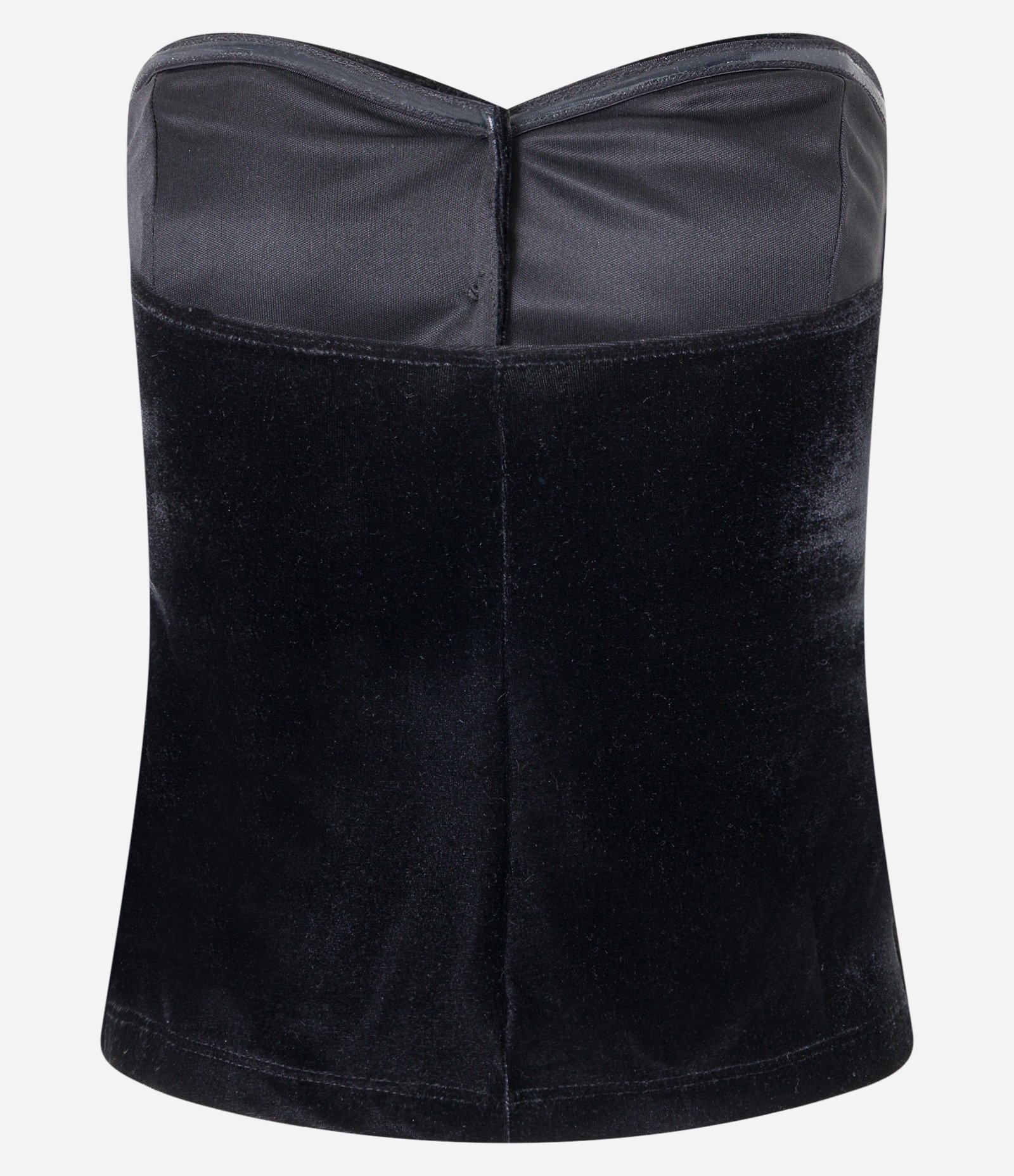 Blusa em Veludo Tomara que Caia com Botões Frontais Preto 8