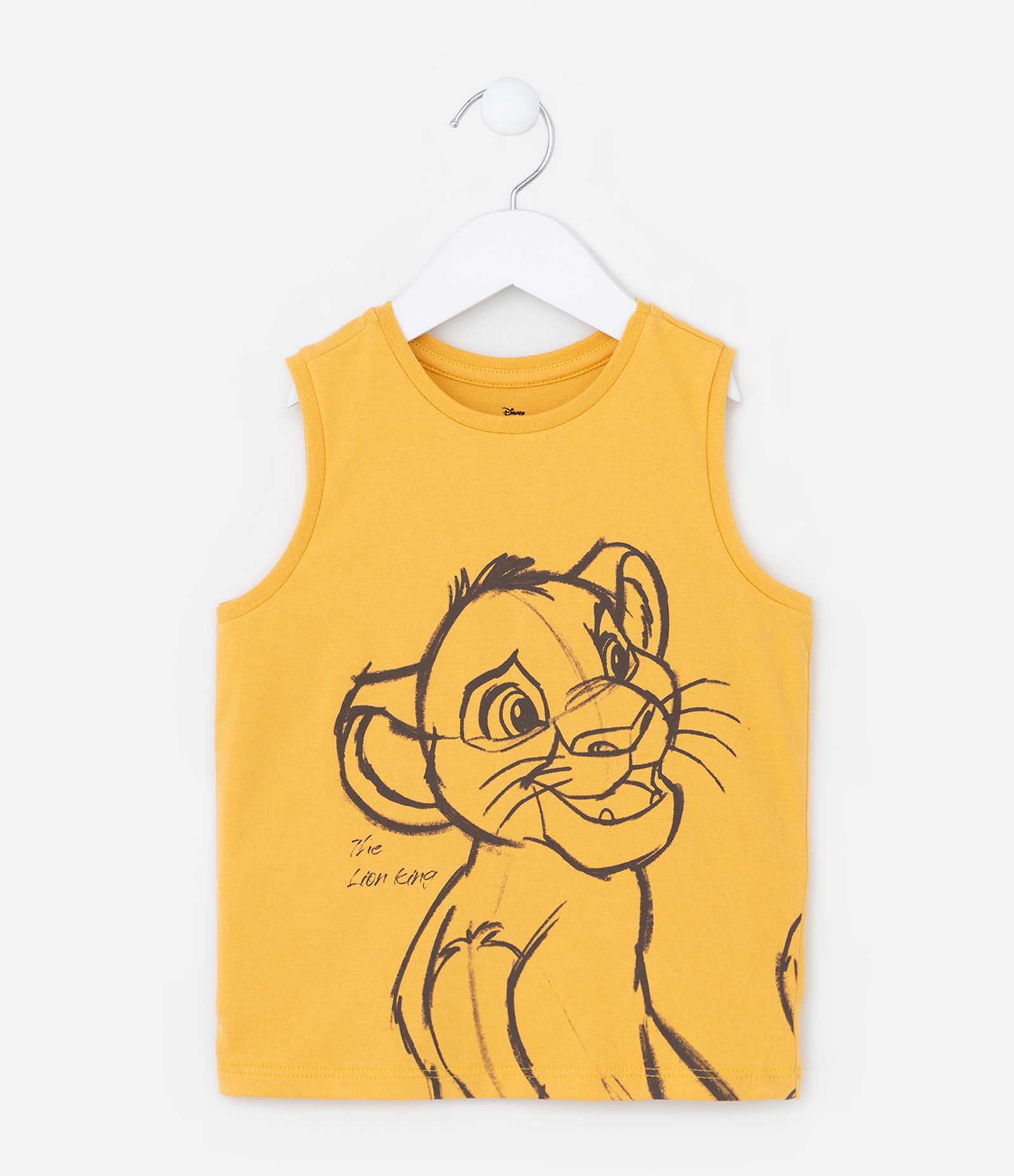 Regata Infantil com Estampa do Simba Rei Leão - Tam 1 a 5 Anos Amarelo 1
