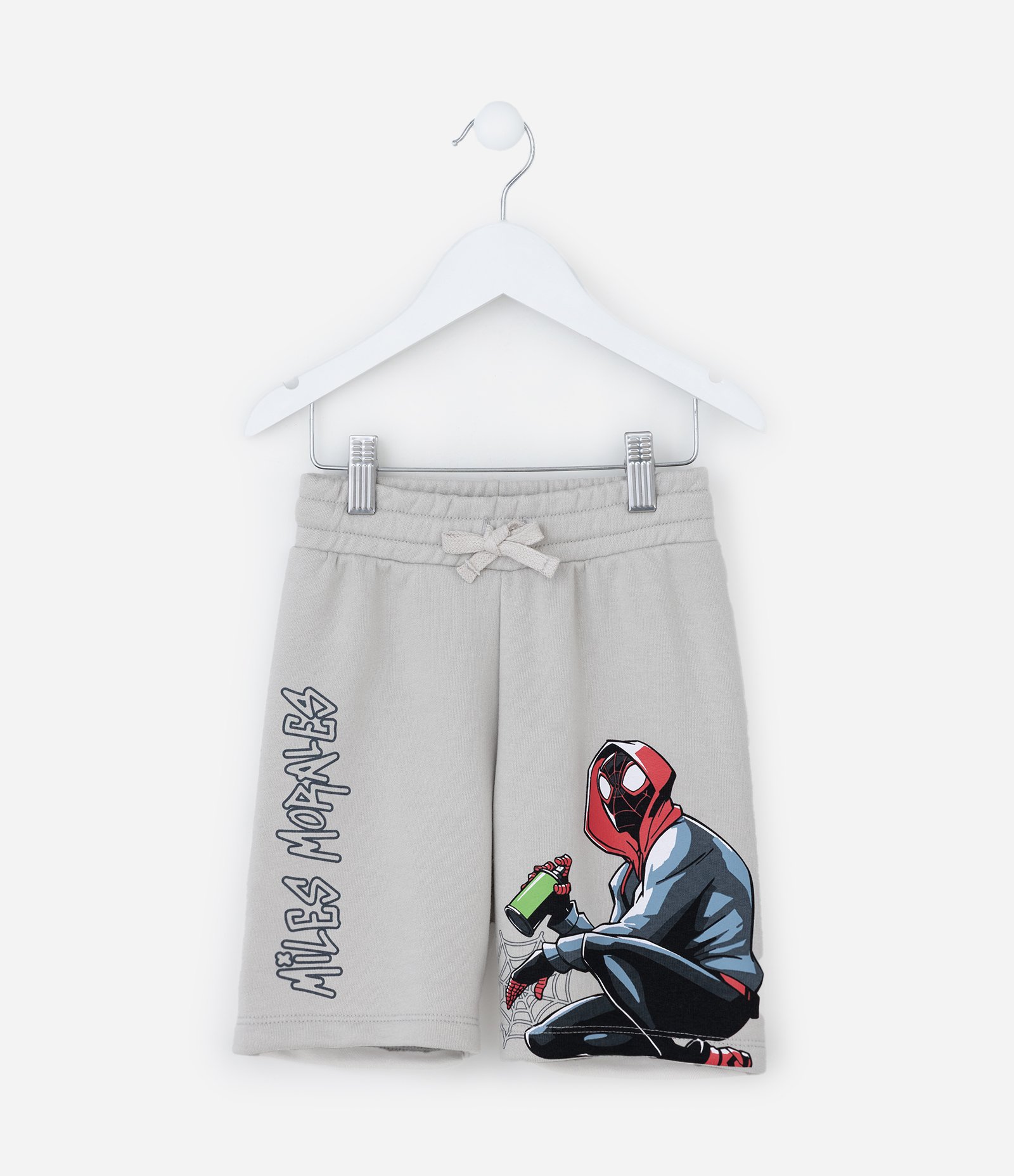 Bermuda Infantil em Moletom Estampa Homem Aranha -Tam 3 a 10 Anos Cinza 1