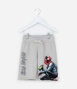 Bermuda Infantil em Moletom Estampa Homem Aranha -Tam 3 a 10 Anos