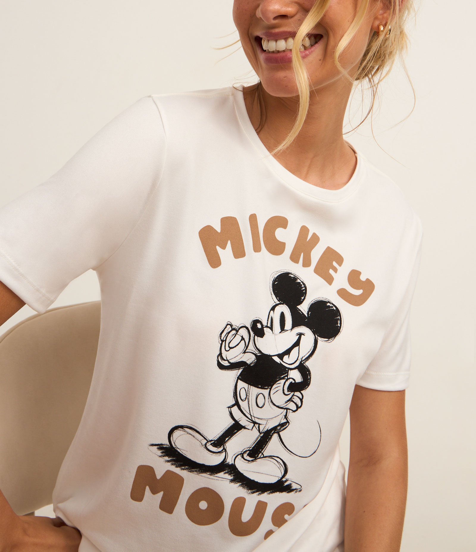 Blusa de Pijama com Estampa Mickey Branco 2