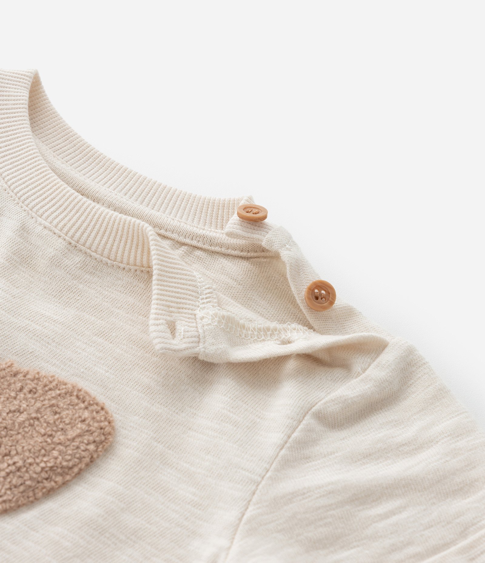 Conjunto Infantil Texturizado com Estampa Cachorrinho - Tam 0 a 18 meses Bege/Marrom 7