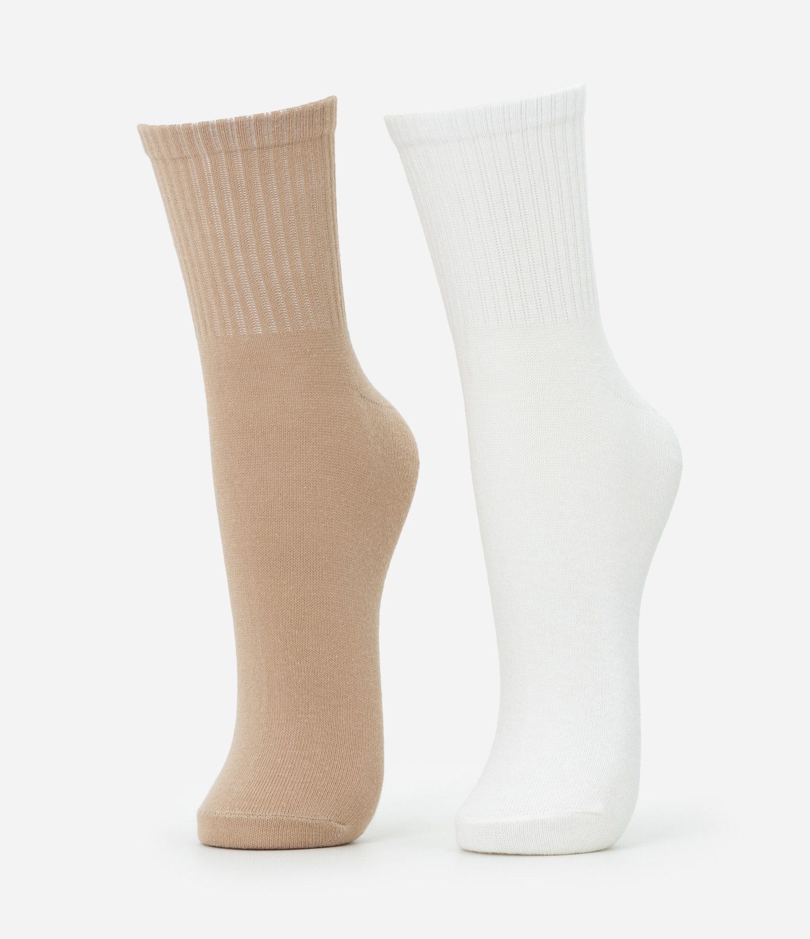 Kit 02 Meias Cano Médio em Algodão com Mini Bordado Capivara Branco/Marrom 4