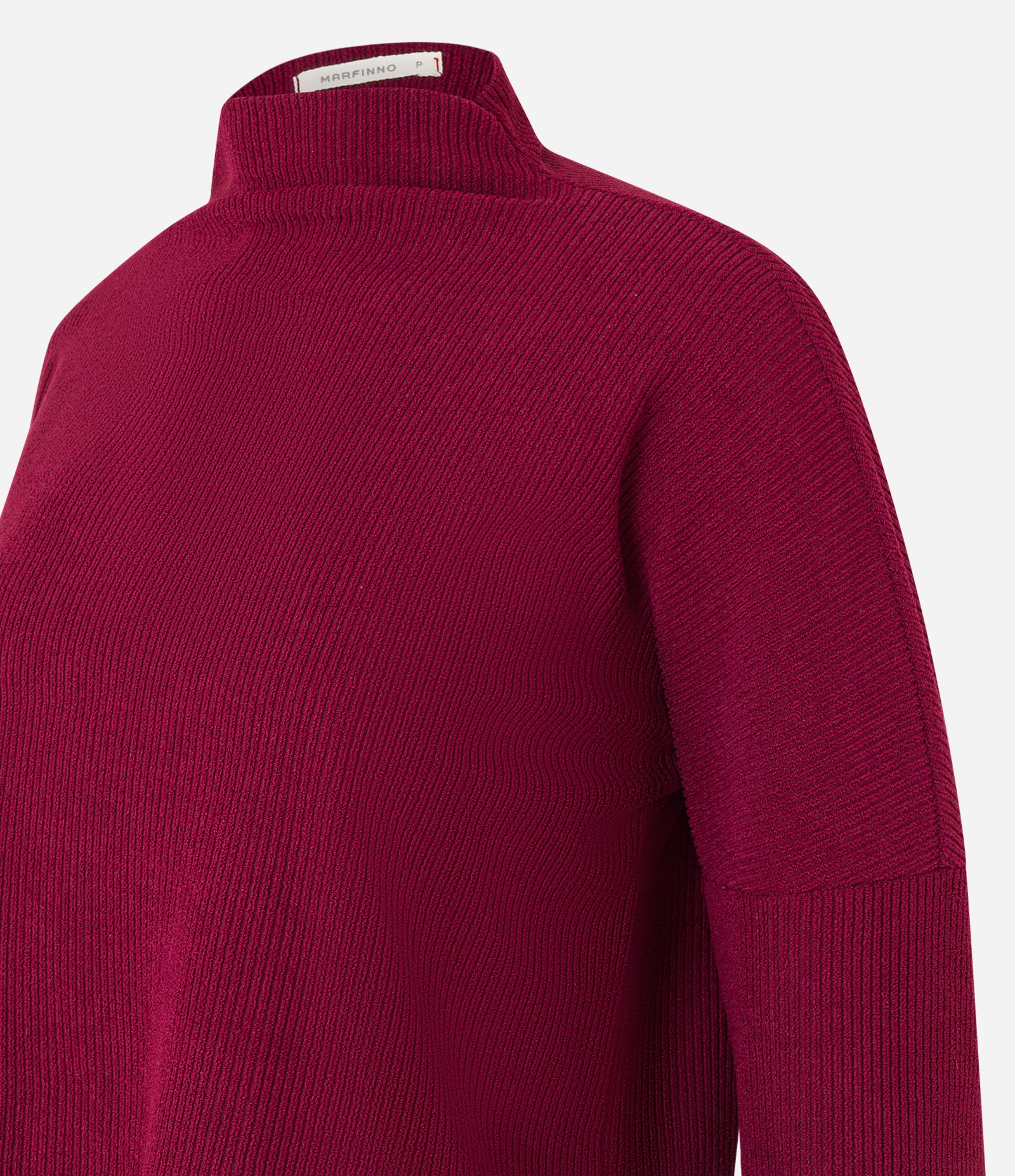 Suéter Canelado em Malha Cotelê com Gola Alta Vermelho 6
