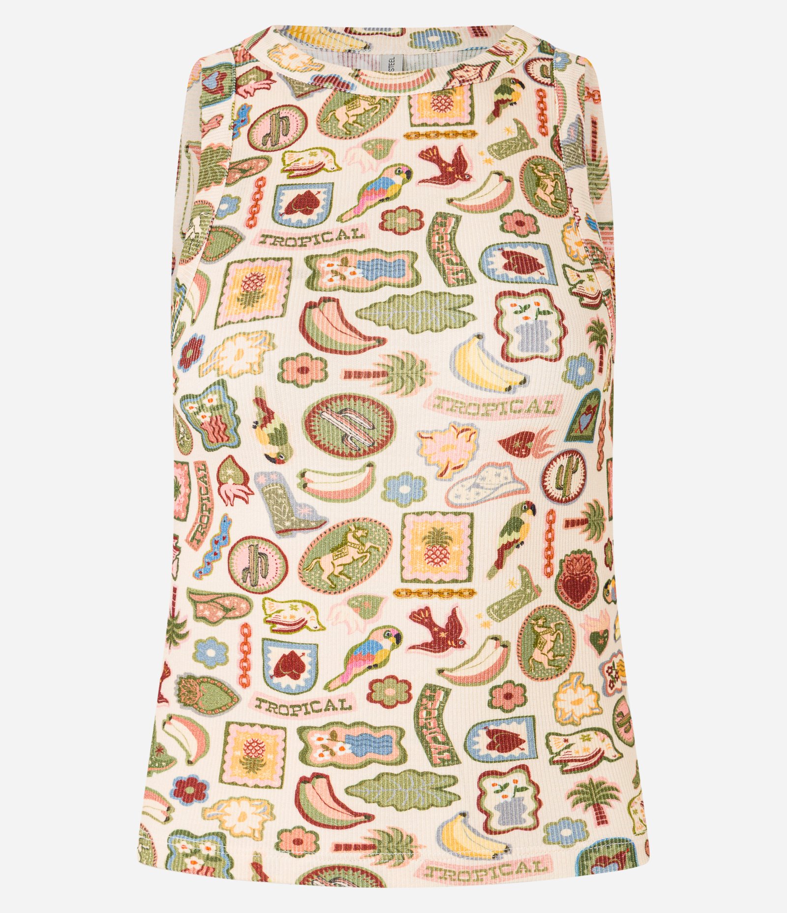 Blusa Regata Nadador em Ribana com Estampa Divertida Amarelo 3