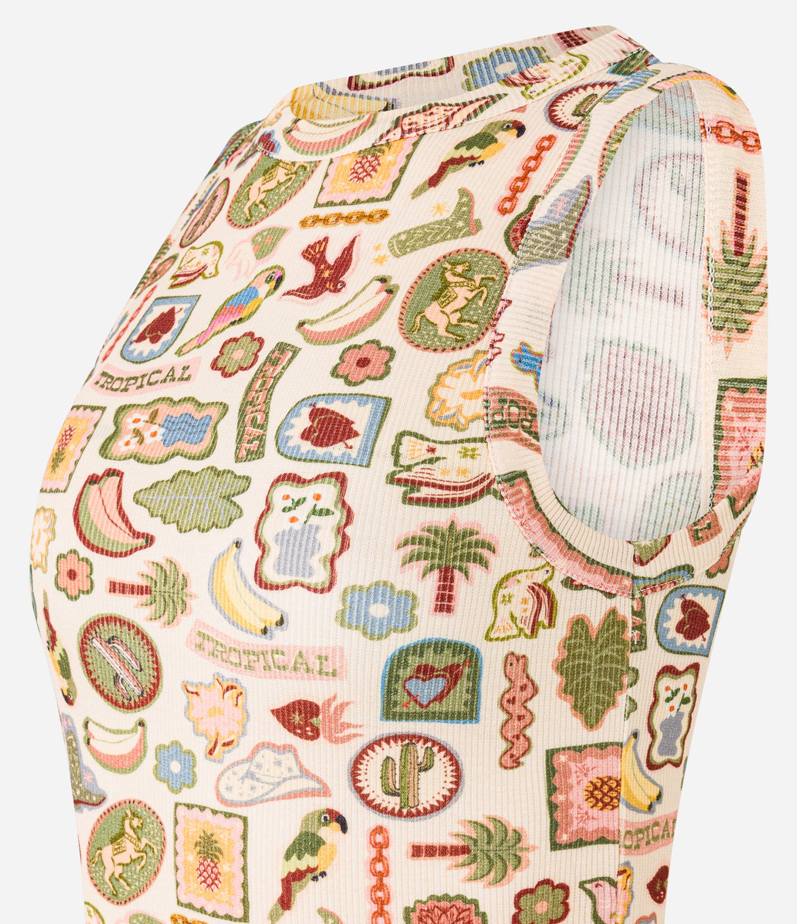 Blusa Regata Nadador em Ribana com Estampa Divertida Amarelo 4