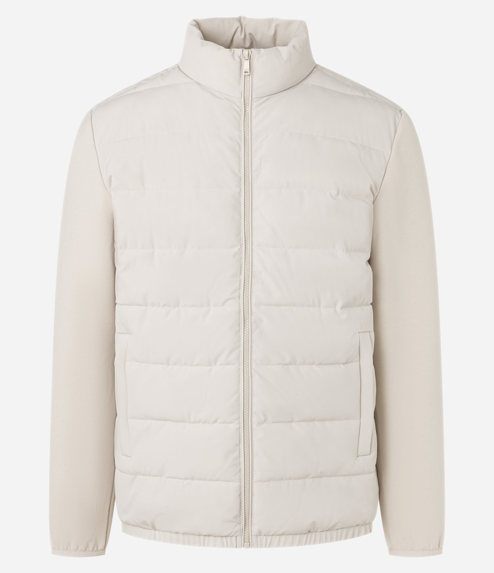 Jaqueta em Tricoline Ultraleve com Gola Alta Bege 8