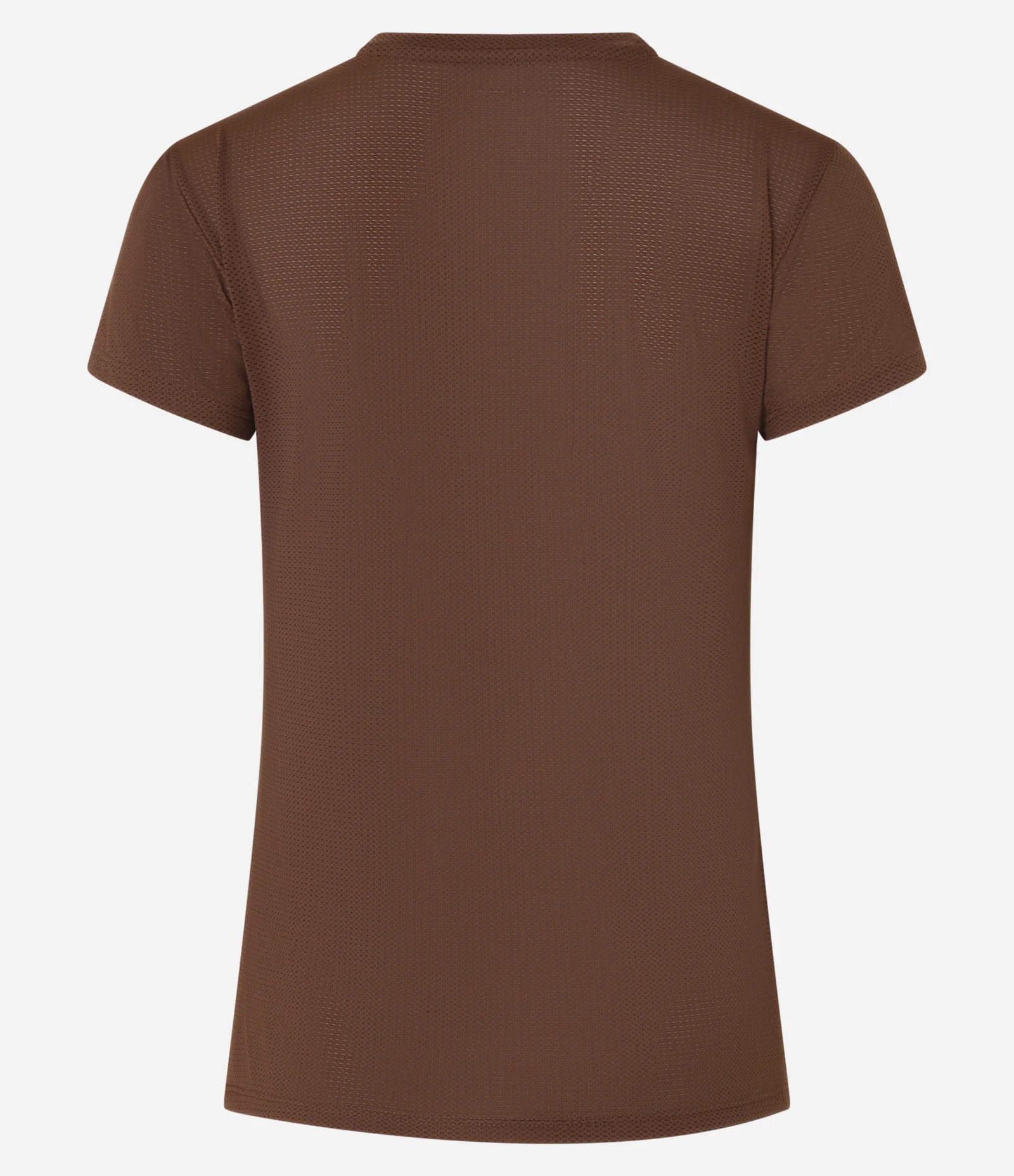 Camiseta Esportiva em Microfibra Furadinha com Estampa Moving Marrom 7