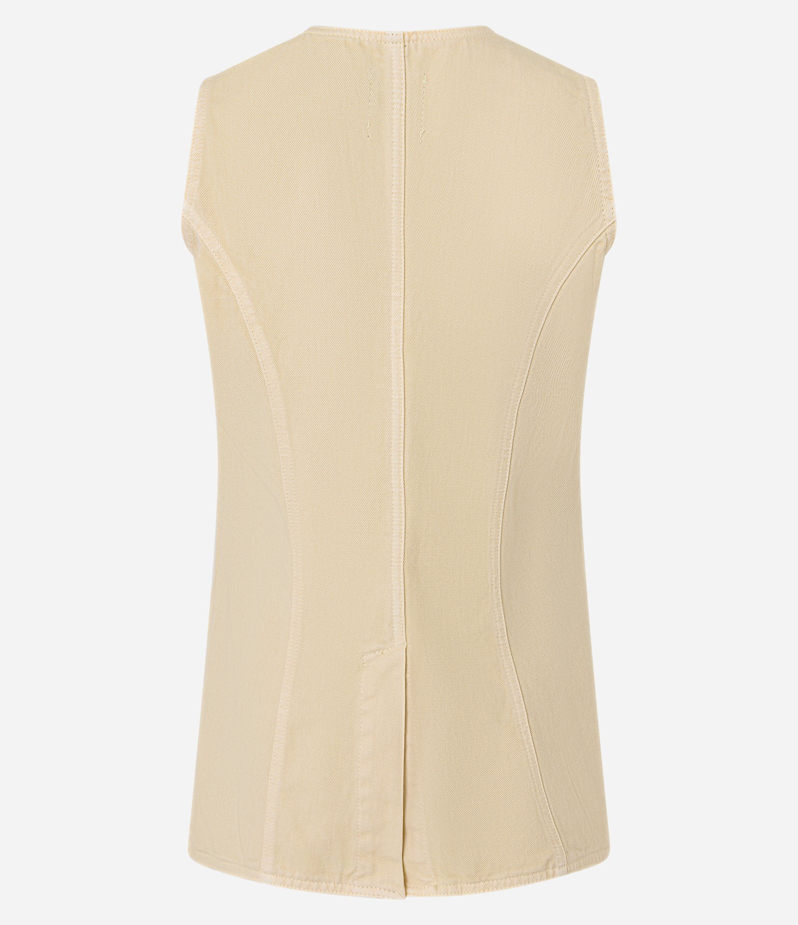 Colete em Sarja com Algodão Agroecológico Botões e Bolsos Aplicados Amarelo 5