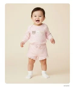 Short Infantil com Babadinhos e Laço - Tam 0 a 18 meses