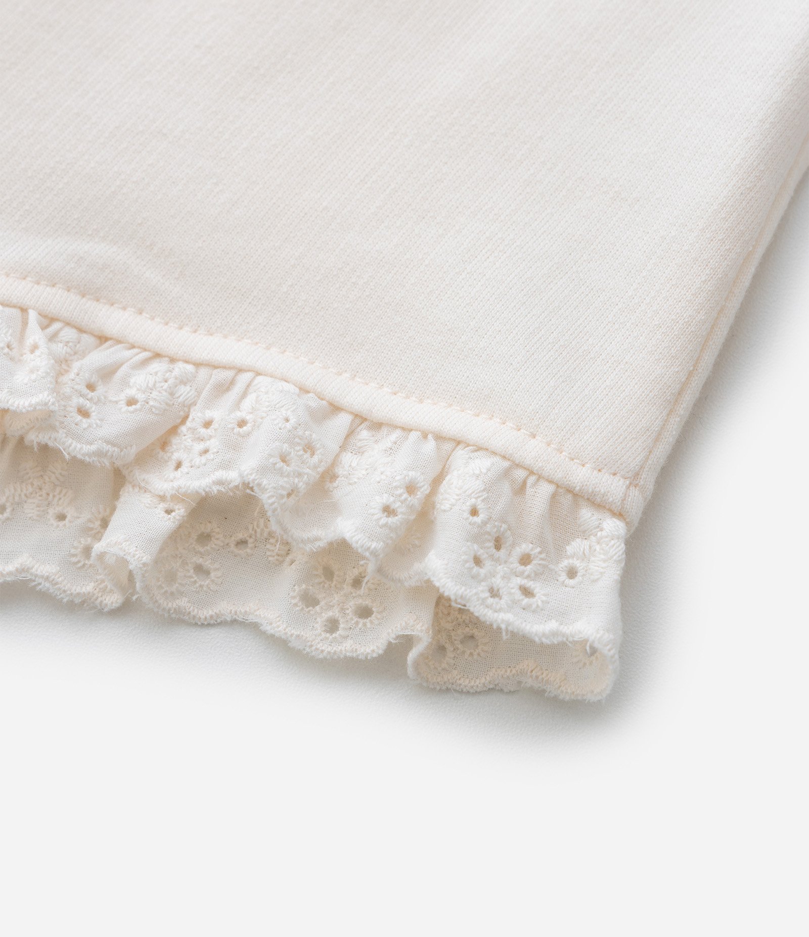 Short Infantil com Babadinhos e Laço - Tam 0 a 18 meses Bege Claro 5