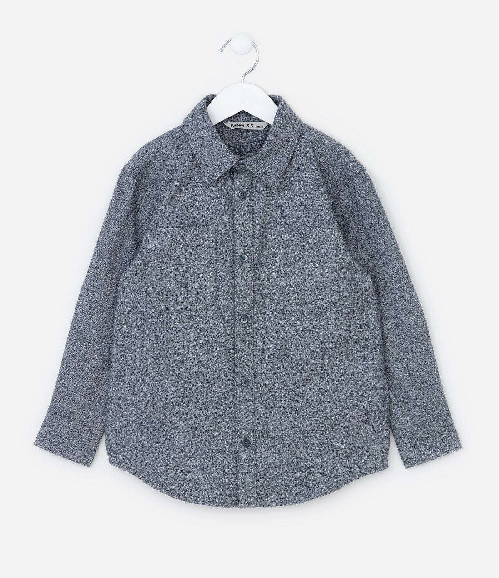 Camisa Infantil Flanela com Bolsos Cinza 1