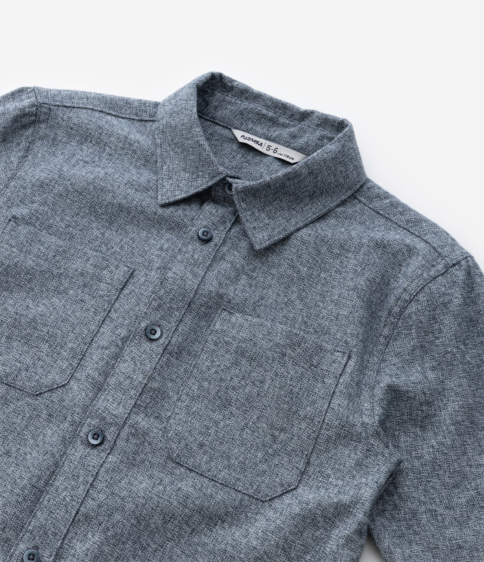 Camisa Infantil Flanela com Bolsos Cinza 6