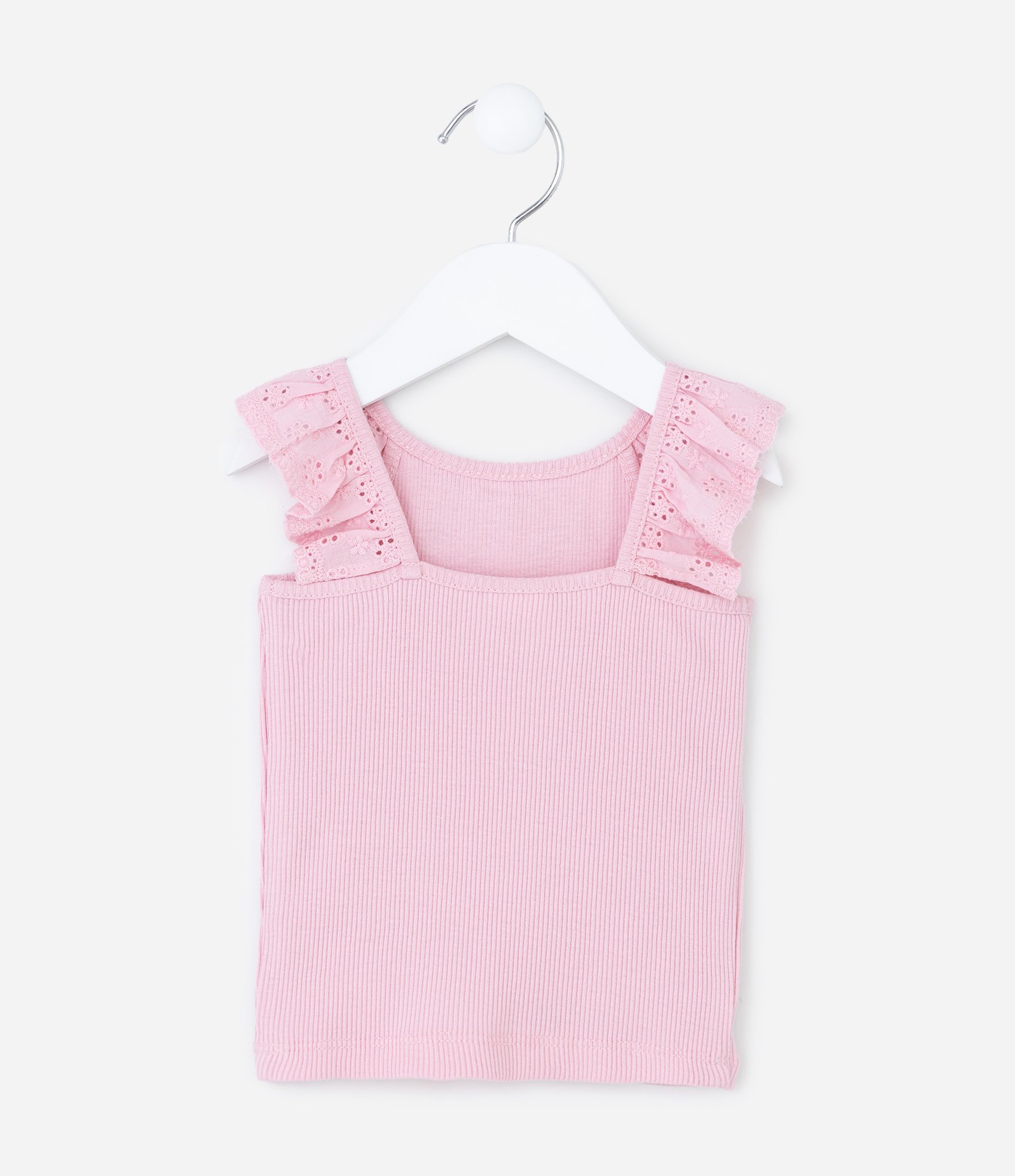 Regata Infantil em Ribana com Babado na Gola - Tam 3 a 18 meses Rosa 3