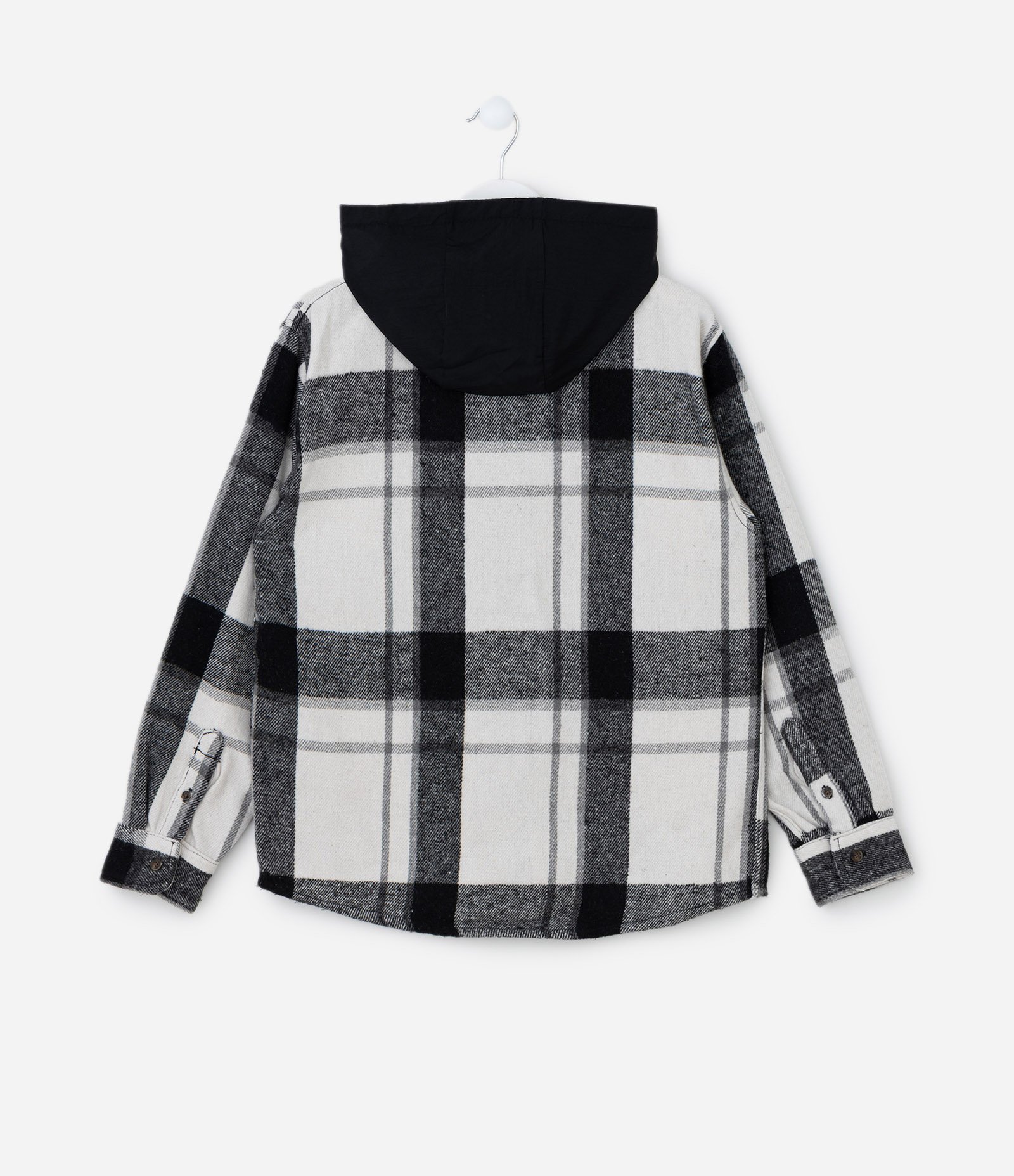 Camisa Infantil em Flanela com Estampa Xadrez - Tam 5 a 14 Anos Preto 2