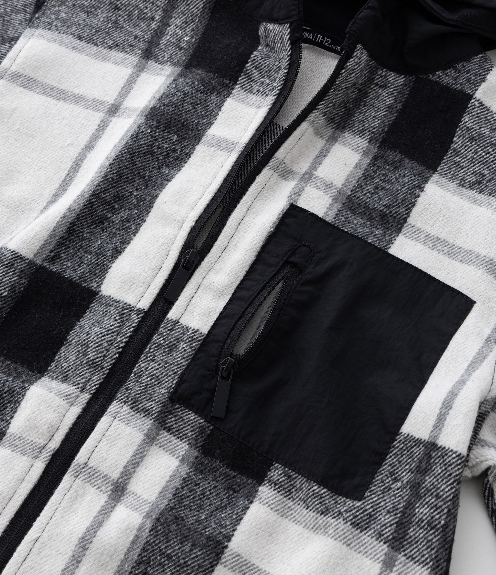 Camisa Infantil em Flanela com Estampa Xadrez - Tam 5 a 14 Anos Preto 6