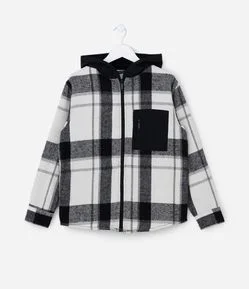 Camisa Infantil em Flanela com Estampa Xadrez - Tam 5 a 14 Anos