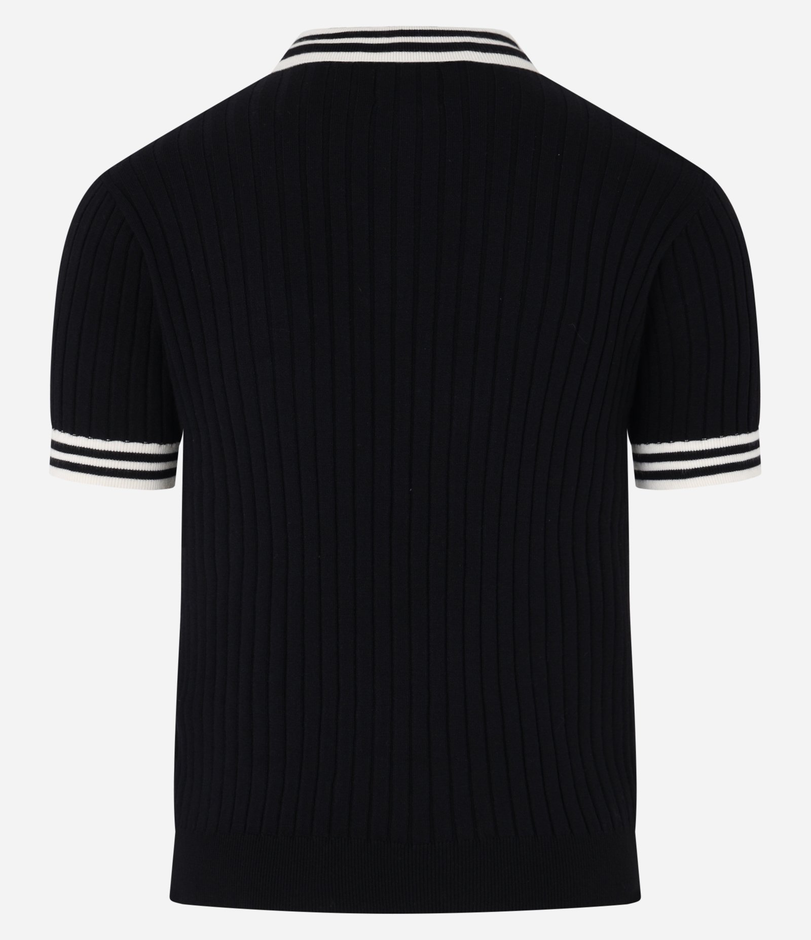 Camisa Polo Muscle Baby Tee em Tricô com Detalhes Contrastantes Preto 7