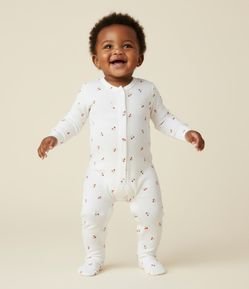 Macacão Infantil em Suedine com Estampa de Cereja - Tam RN a 18 Meses