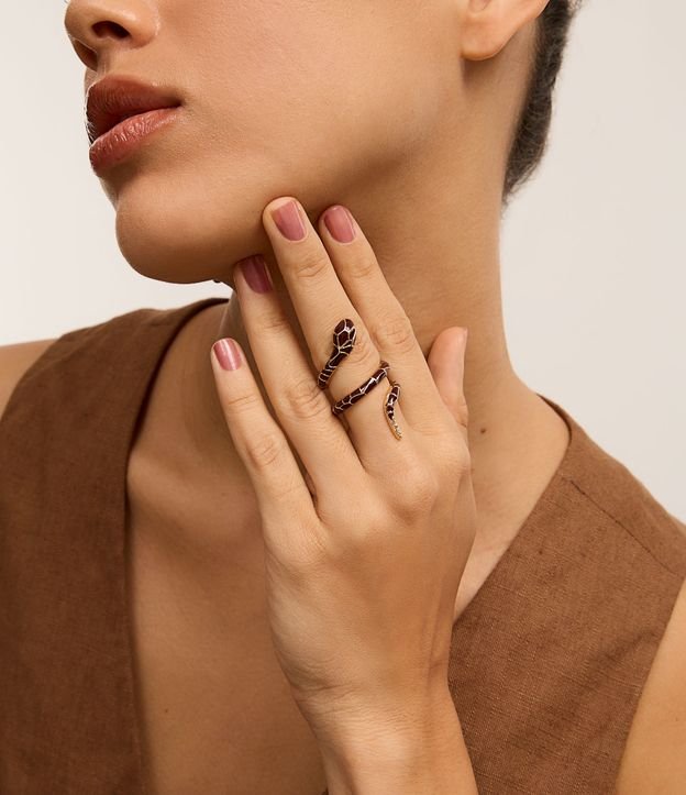 Maxi Anel em Forma de Serpente Esmaltada