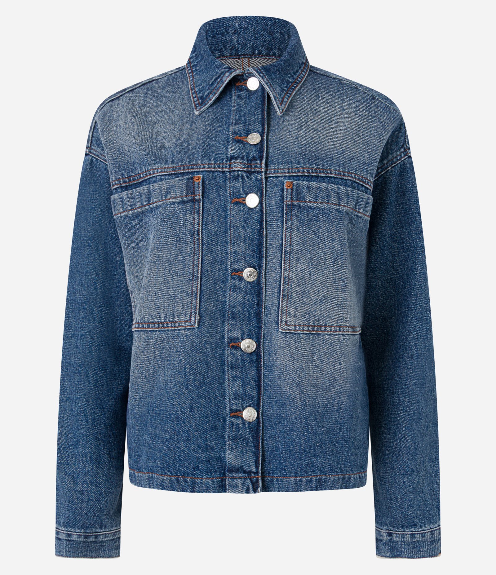 Camisa Overshirt em Jeans com Bolsos Frontais Azul 5