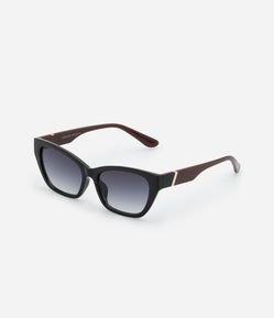 Óculos de Sol Gateado com Haste Contrastante e Lente Degrade