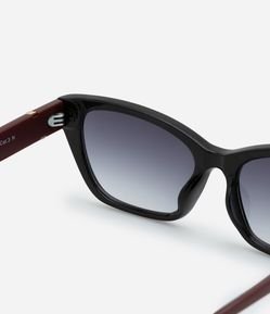 Óculos de Sol Gateado com Haste Contrastante e Lente Degrade