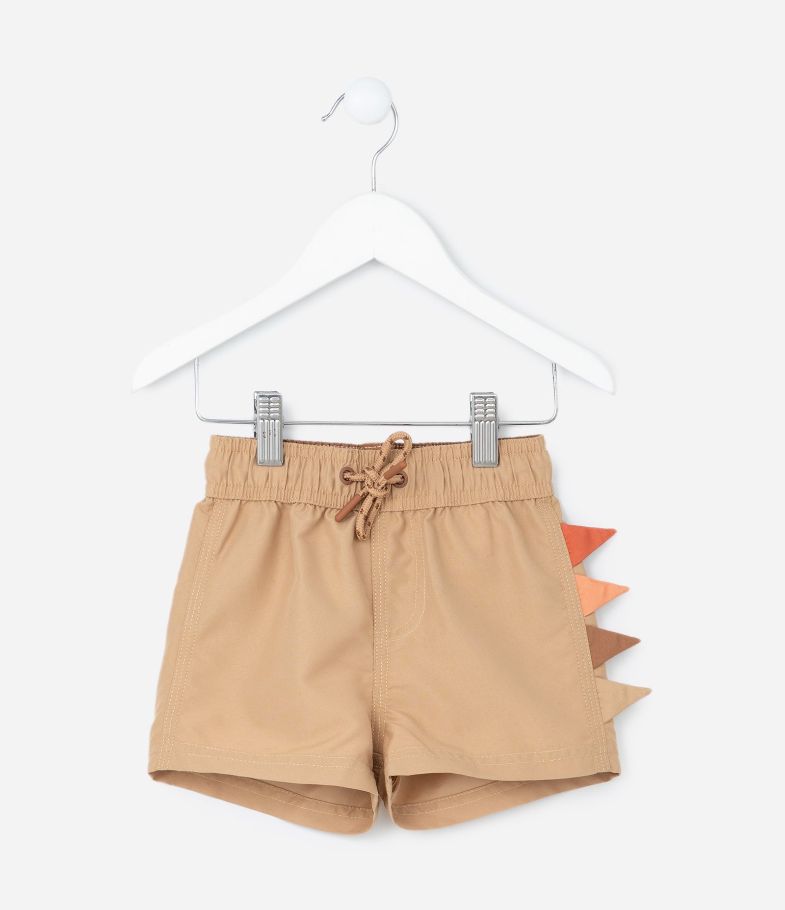 Bermuda Infantil em Microfibra com Crista Interativa - 1 a 6 Anos Bege 1