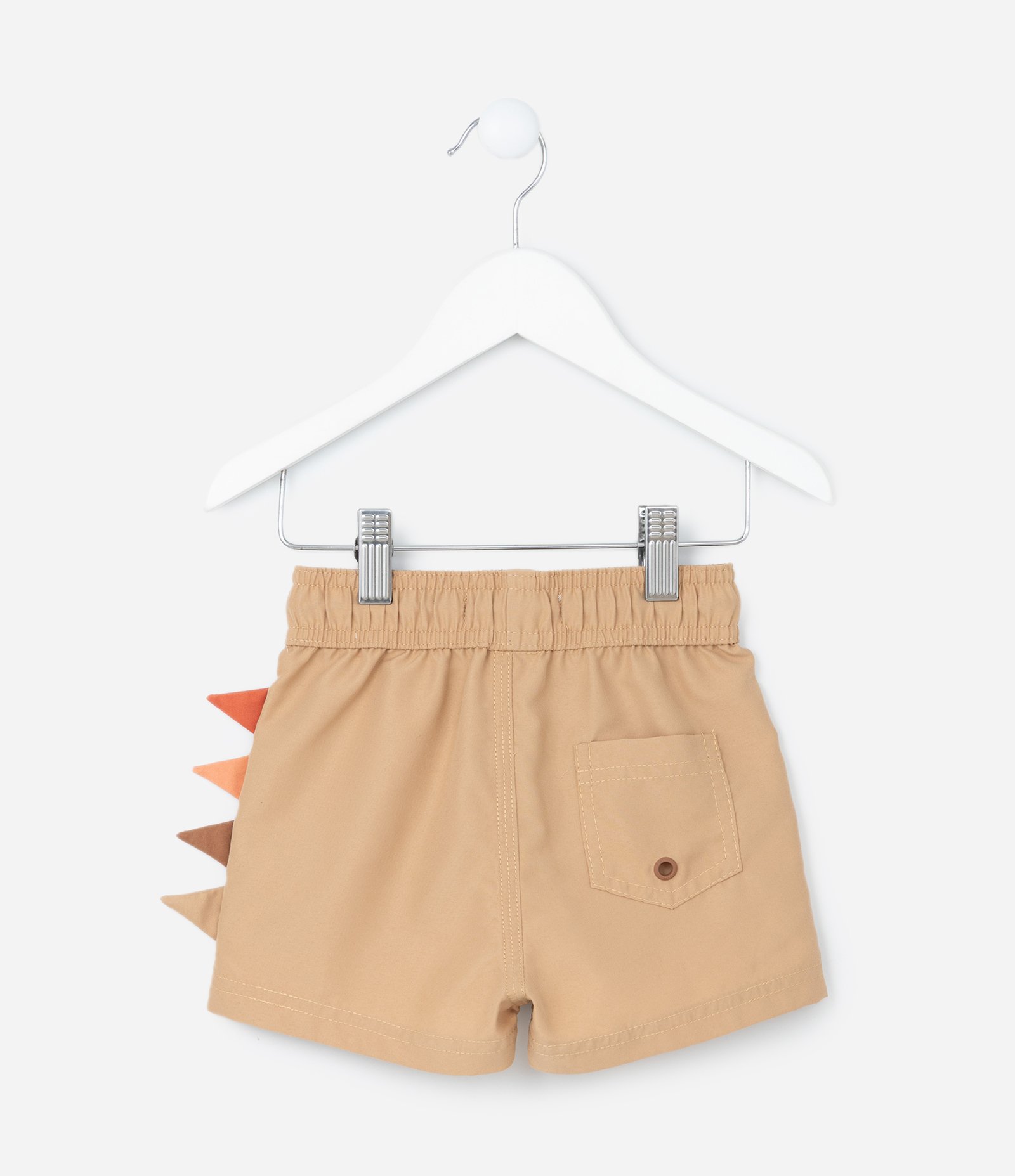 Bermuda Infantil em Microfibra com Crista Interativa - 1 a 6 Anos Bege 2
